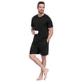 thumbnail image 5 of GIRUNS Men's Pajama Set Lightweight Sleepwear Short Sleeve and Shorts with Pockets Black M, 5 of 7