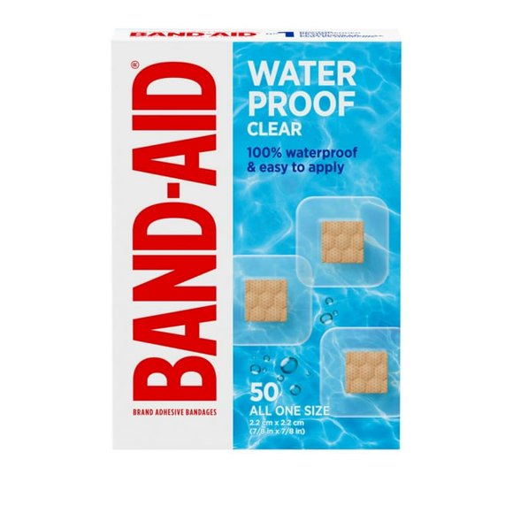 Band-Aid Brand Waterproof Clear Spot Adhesive Bandages, Individually Wrapped Small Spot Bandages for Wound Care for Minor Cuts & Scrapes, Waterproof Spot Bandages, One Size, 50 count
