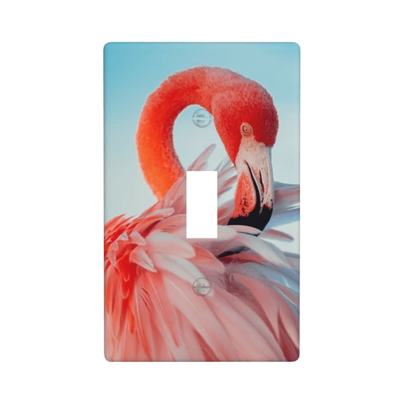 flamingo Light Switch Cover Plates Single Toggle Wall Plate, Decorative 1-Gang Christmas Decor Lightswitch Cover