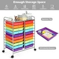 thumbnail image 5 of QRKD 20-Drawer Rolling Storage Cart, Multifunctional Art Craft Organizer Cart, Mobile Utility Storage Cart with Removable Drawers & Lockable Wheels, Craft Cart for Home Office School, Multicolored, 5 of 18