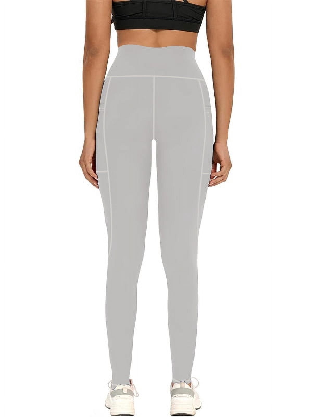 Funidos Women's High Waisted Yoga Pants with X-Band Side Pockets Tummy Control Workout Leggings for gym running