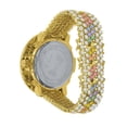 thumbnail image 4 of Rainbow Multi Tone Roman Numeral Dial Big Face Simulated Diamond Gold Finish Mens Jo Rodeo Adjustable Size Band Custom Watch, 4 of 7