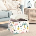 thumbnail image 3 of Yayeee Collapsible Cube Storage Bin with Lid Fabric Closet Decorative Basket with Handles, Flamingo Pattern, 3 of 7