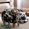 thumbnail image 2 of Baxton Studio Mignonne Buffalo Wool Storage Ottoman in Black and White, 2 of 9