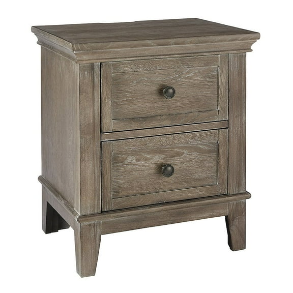 Westwood Design Leland 2-Drawer Traditional Wood Nightstand in Sandwash Gray