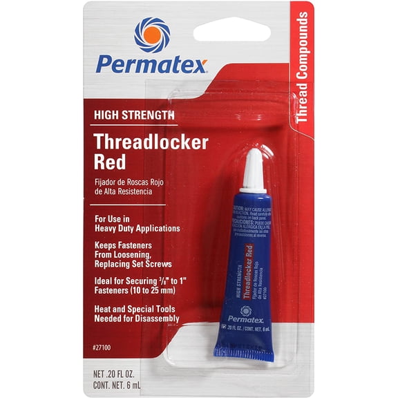 Permatex 27100, Px Tbe Multi Red Threadlock Industrial Sealant, 6ml