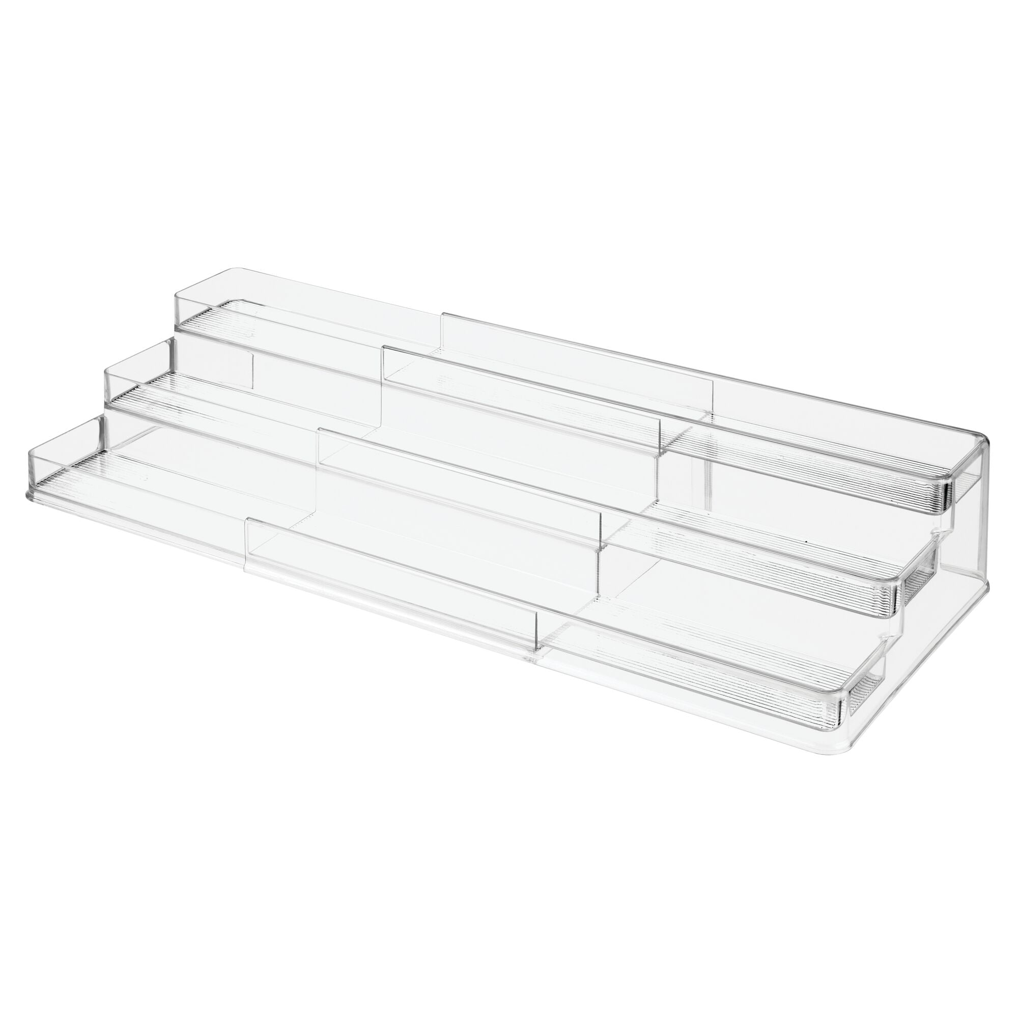 mDesign Plastic Expandable 3-Tier Shelf Rack Organizer - Storage 