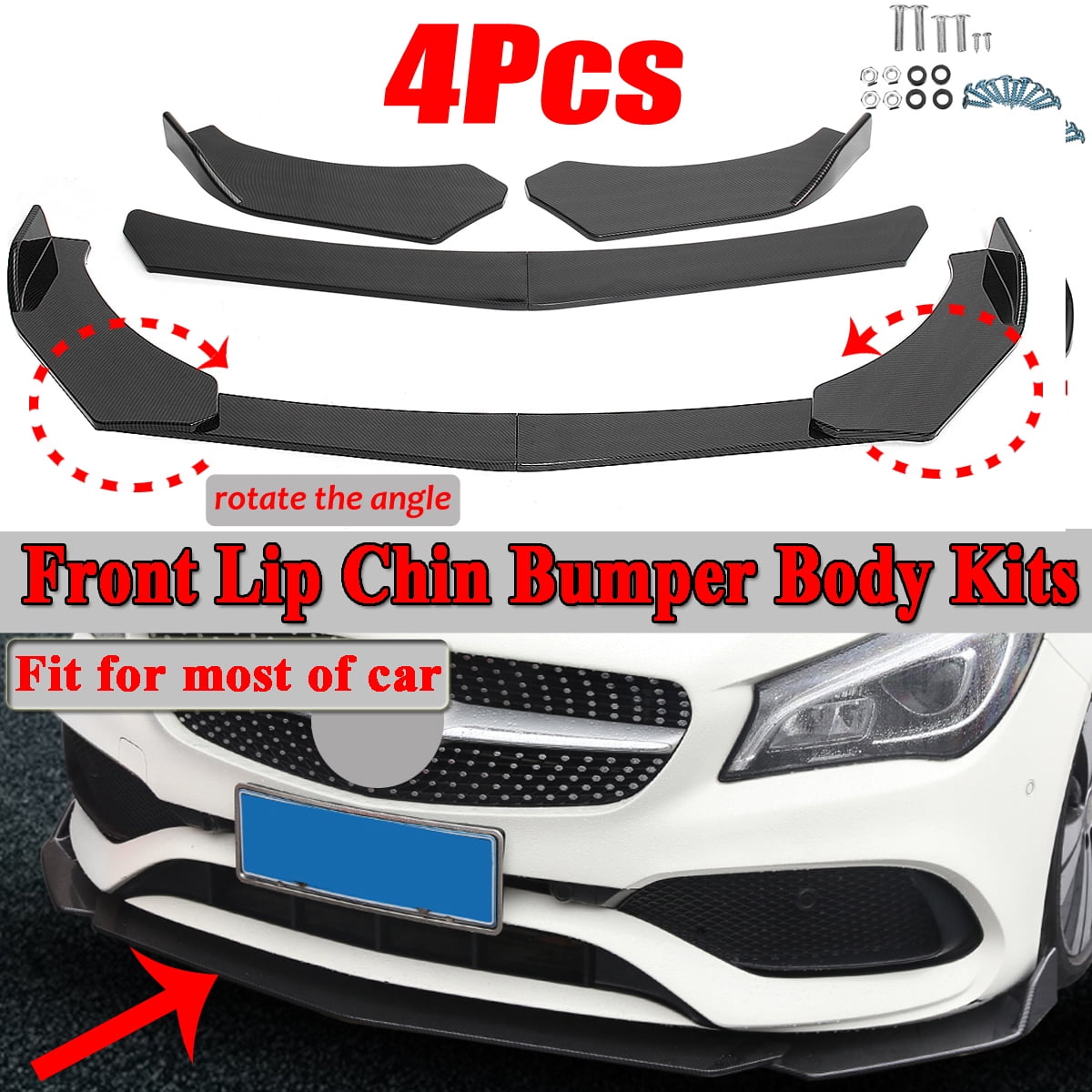 Carbon Fiber Front Bumper Lip Spoiler For Mercedes Benz W203 W204 W117 W176 W211 