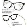 thumbnail image 2 of Montura de gafas de ojo de gato de gran tamaño con lentes transparentes, 2 of 5