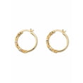 thumbnail image 2 of PalmBeach Jewelry Diamond Accent Gold-Plated Two-Tone Hearts and Kisses "X & O" Hoop Earrings 7/8", 2 of 3