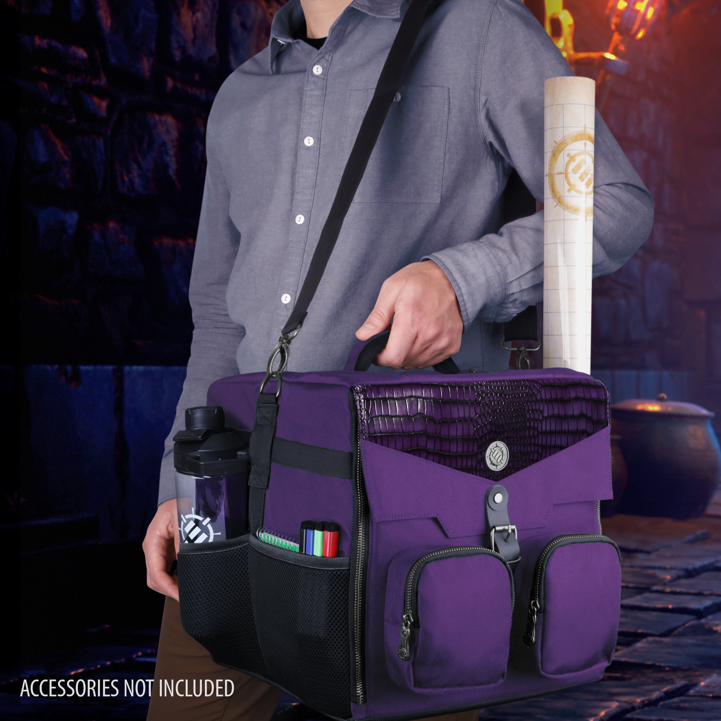 ENHANCE Collector's Edition Board Game Shoulder Bag - Game Storage with Pockets (Dragon Purple)