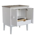 thumbnail image 4 of 31 in. Single Wooden Vanity  White with White Concrete Top Rectangle Sink, 4 of 21