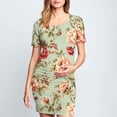 thumbnail image 2 of ZVAVZ Robes de Vacances Grande Taille pour Femmes, Robe de Soleil à Manches Courtes Col Rond Fleur Décontractée Extensible Robes de Grossesse Grande Taille Allaitement Robe de Nuit Multicolore,S, 2 of 6