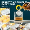 thumbnail image 3 of Large Round Ice Cube Mold with Bin - 2.5" Whiskey Ice Ball Mold - Sphere Ice Mold for Cocktails - EASY FILL, Yellow, 3 of 7