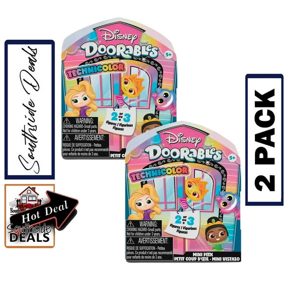 Disney Doorables: Technicolor Treasures, Mini Collectibles Edition, Two Pack, For Ages 5 And Up