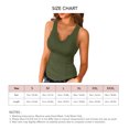 thumbnail image 4 of Camiseta sin mangas con cuello en V para mujer, camiseta ajustada ajustada de Color puro, camiseta de verano sin mangas amigable con la piel a la moda, 4 of 5