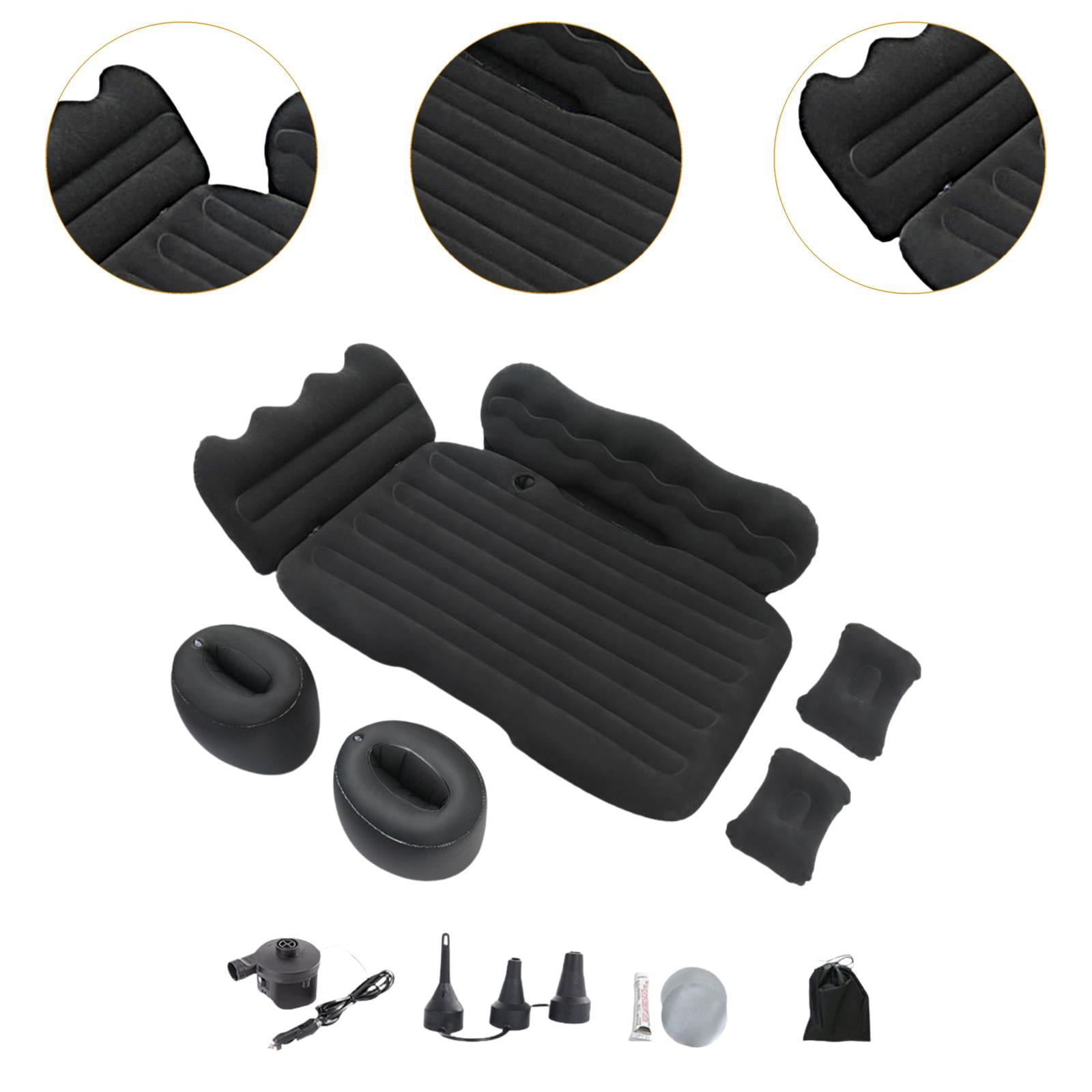 Wswqop Generic Inflatable Car Air Mattress Backseat Sleeping Bed Pillow Automotive Road Black
