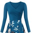 thumbnail image 4 of SMihono Robe Maxi Bohème d'Été pour Femmes Grande Taille Robe de Mode Élégante Ligne A Manches Longues Col en V Imprimé Floral Robe de Plage, 4 of 5