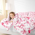 thumbnail image 3 of Manfei Watercolor Dot Bow King Size Comforter Sets,Pink Heart Print Comforters King Size,Pink Reversible,3-Piece,1 Comforter and 2 Pillowcases, 3 of 7