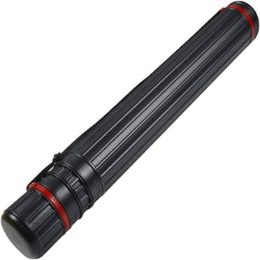 Drawing Poster Tube, Telescoping, Plastic, Waterproof, Light, Black with Strap DEWEL