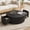 Black, variant on Gelloan 31.5" Round Coffee Table with Two Drawers,Circle Coffee Table Space-Saving Multiple Purpose for Living Room,Dining Room and Home,Black