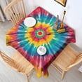 thumbnail image 2 of Colorful Tie Dye Mandala Pattern Square Tablecloth,Waterproof Square Table Cover,Wipeable Spillproof Washable Table Cover for Home Kitchen Party Decor 42"X42"(107x107cm), 2 of 6