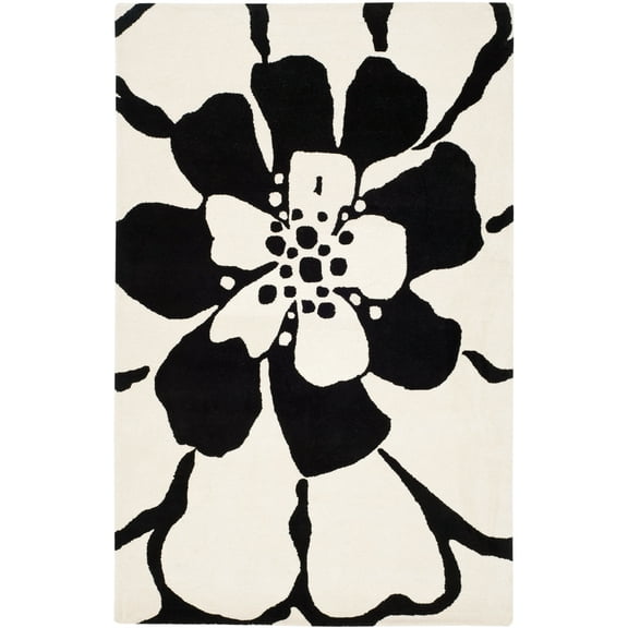 SAFAVIEH Soho Kelly Geometric Area Rug, Black/White, 7'6" x 9'6"