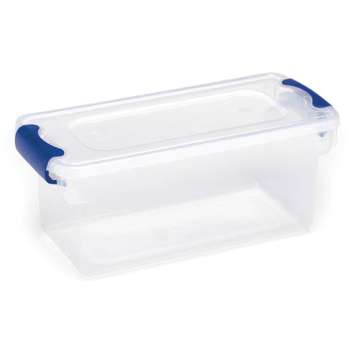 Homz 7.5qt Latching Plastic Storage Container, Clear/Blue, Set of 5 - image 5 of 7