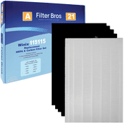 115115 HEPA Replacement Filter 'A' Combo for Winix Plasmawave Series Home Air Cleaner Purifiers(6300, P300, 5300, 5500, 5500-2, 5300-2, 6300-2, 9500, C535) Plus 4 Carbon Odor Reducing Pre-Filters