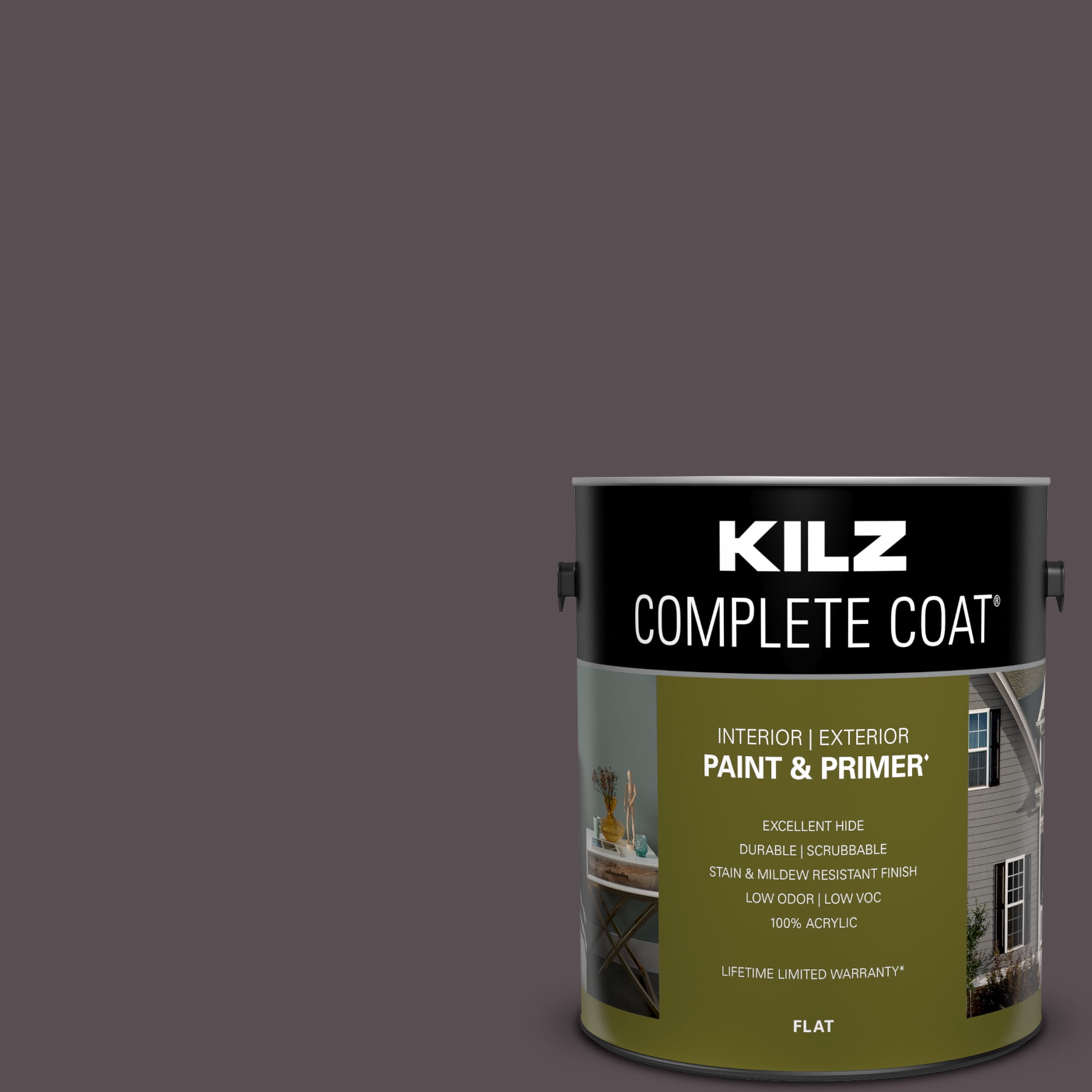 Mulberry, KILZ Complete Coat Interior/Exterior Paint & Primer, 1 Gallon #RA100-02