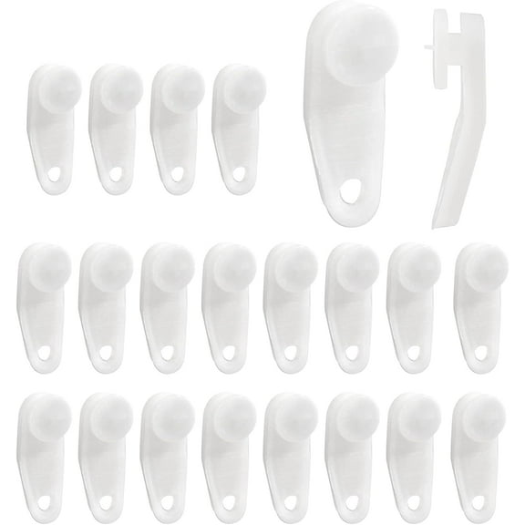 Curtain Track Glider Hooks Plastic Drape Rail Track Hooks Slider for Window Shower Curtain, 100 Pcs
