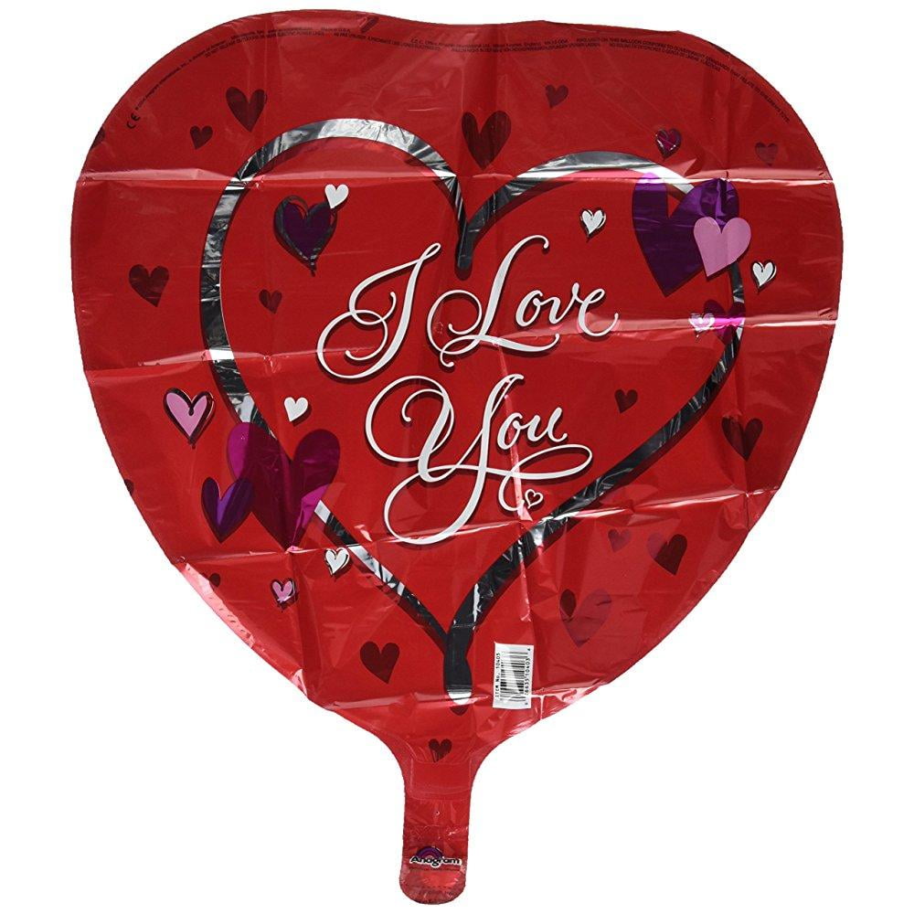 anagram international love script foil balloon, 18, multicolor