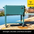 thumbnail image 3 of Permasteel 80-Qt Outdoor Steel Patio Cooler with Removable Basin, Rolling Cooler with Wheels, Teal Green, 3 of 18