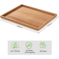 thumbnail image 2 of Acacia Wood Serving Tray: Rectangular Wooden Tray for Coffee Table,Large Trays Platter Breakfast in Bed, Dinner,Tray Living Room Bedroom Entryway and Kitchen, 2 of 3