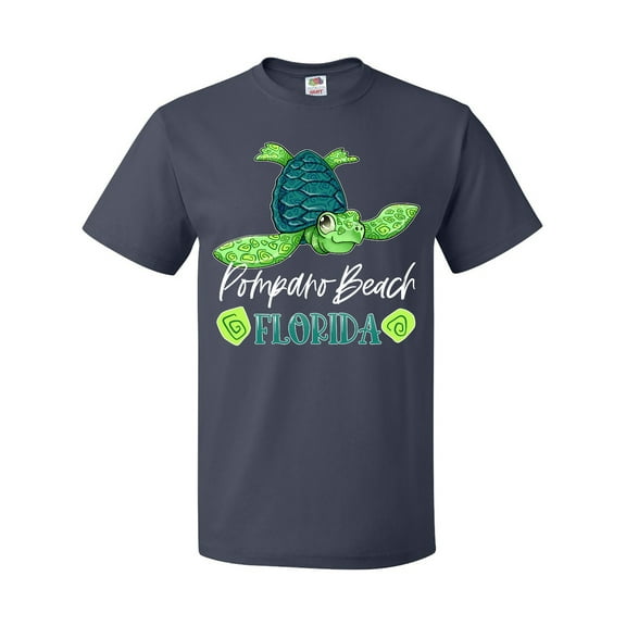 Inktastic Pompano Beach, Florida Happy Sea Turtle T-Shirt