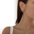 thumbnail image 5 of Gold Hoop Earrings for Women 14K Gold Silver Plated Chunky Huggie Hoops Hypoallergenic Lightweight Small Paperclip Link Chain Drop Dangle Earrings Trendy Jewelry Gifts, 5 of 5