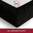 thumbnail image 3 of Mellanni Extra Deep Pocket Fitted Sheet up to 21", Microfiber, 1 Piece Twin, Black, 3 of 7
