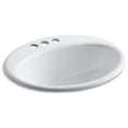 thumbnail image 2 of Kohler K-2905-4-FF Farmington Drop-in Bathroom Sink with 4 in. Centerset Faucet Hole - Sea Salt, 2 of 9
