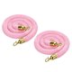 thumbnail image 1 of Cuerda de control de multitudes de terciopelo rosa de 4 pies de Uxcell con ganchos de resorte, paquete de 2 dorados, 1 of 6