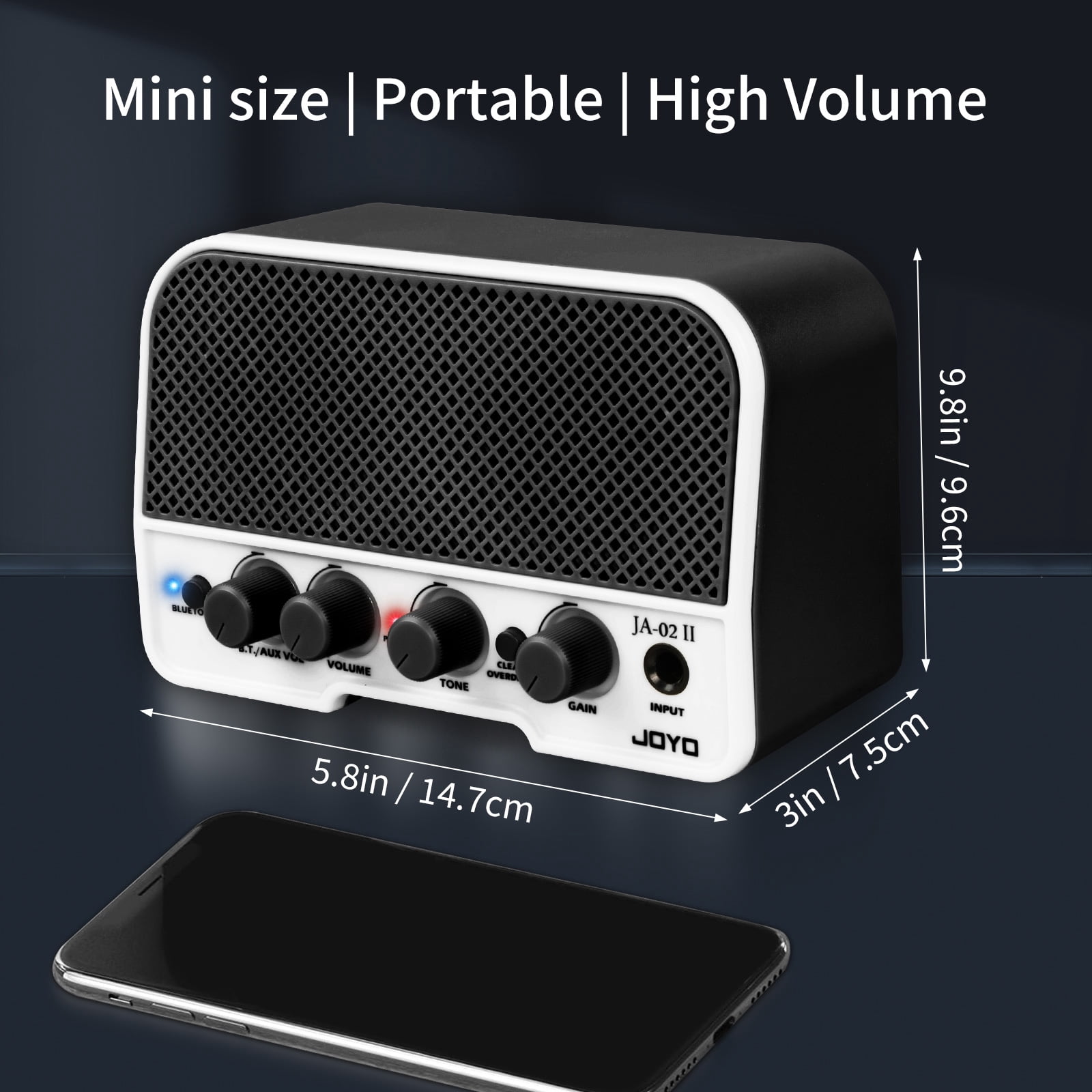 JOYO 5W Electric Guitar Amp Small Practice Amp with Bluetooth Rechargeable JA-02