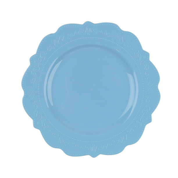 Way To Celebrate 10" Elegant Blue Disposable Plastic Plates, 10 Ct.