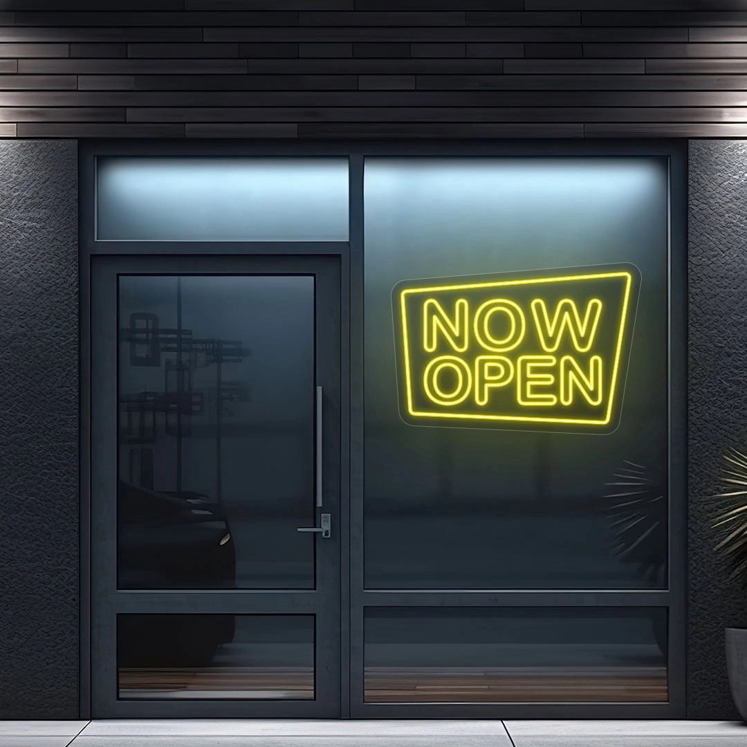 Now Open Square Sign (Red, 30"(W)x21"(H), WallMounting(FreeWallMountingKit))