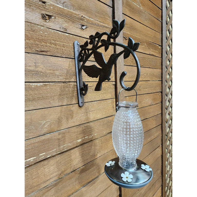 Decorative Hummingbird Cast Iron Plant Hanger Hook - Large 11.25 Deep