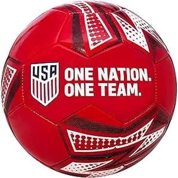 Icon Sports U.S. Soccer Ball, PVC, Red One Nation Slogan Design, Size 5