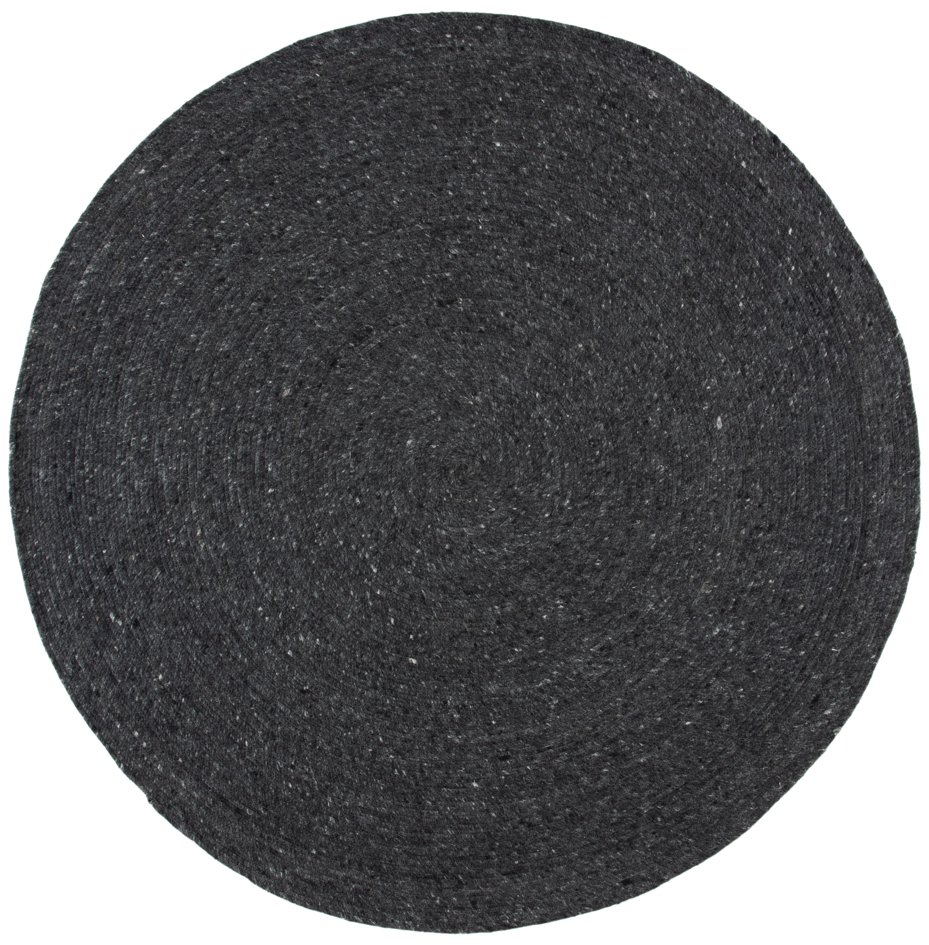 SAFAVIEH Braided Ronan Solid Reversible Area Rug, Black, 7' x 7' Round