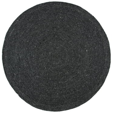SAFAVIEH Braided Ronan Confetti Solid Area Rug, Black, 5' x 5' Round