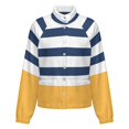 thumbnail image 5 of Jackets for Women Winter Coat Jackets Flannel Stand Collar Jacket(Blue And White Stripes with Yellow,Size:S-4XL), 5 of 7