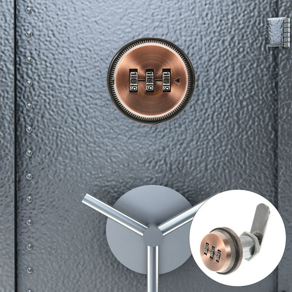 HONMEET 1Pcs Red Ancient Copper Metal Cabinet Lock Combination Password for Drawer and Locker Protection