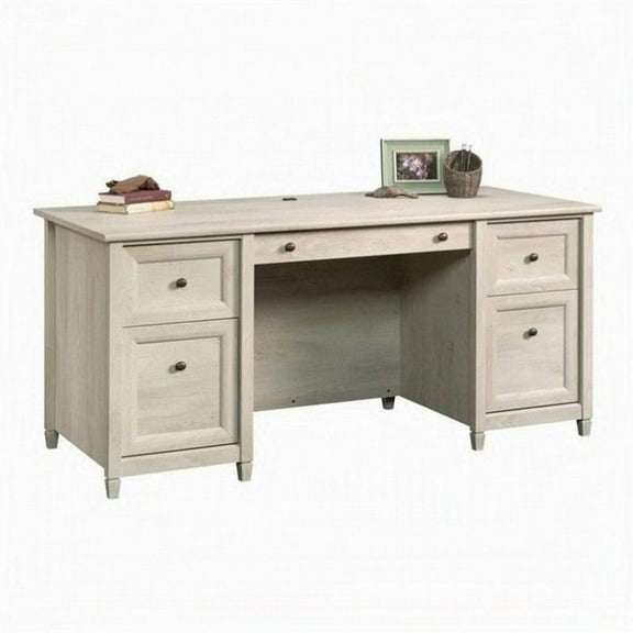 Scranton & Co Engineered Wood 4-Drawers Executive Desk in Chalked Chestnut