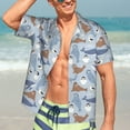 thumbnail image 7 of Disketp Seal Fox Seagull Whales Hawaiian Shirts for Men,Mens Casual Short Sleeve Button Down Shirts Beach Shirt,Large, 7 of 7